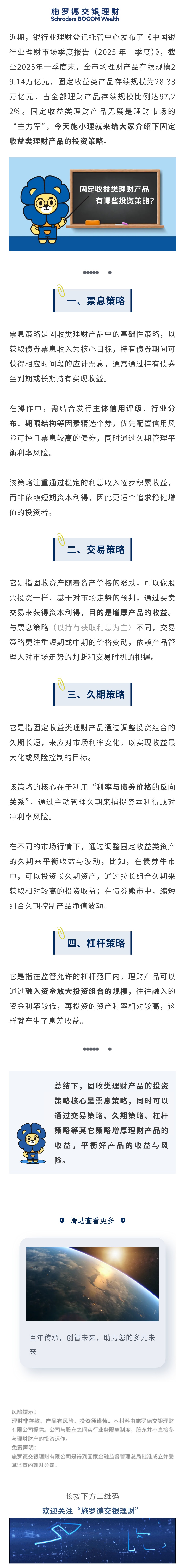 施小理投教小课堂-固定收益类理财产品有哪些投资策略？.jpg